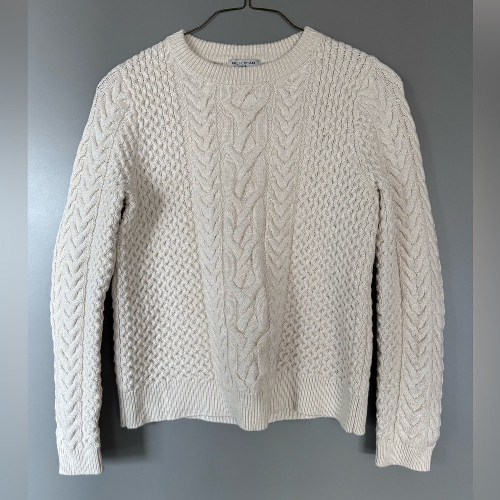 Nili Lotan for Target Ivory Cable Knit Fisherman Sweater